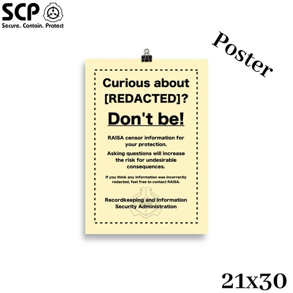 SCP Logo Document REDACTED Poster for Sale by ToadKingStudios