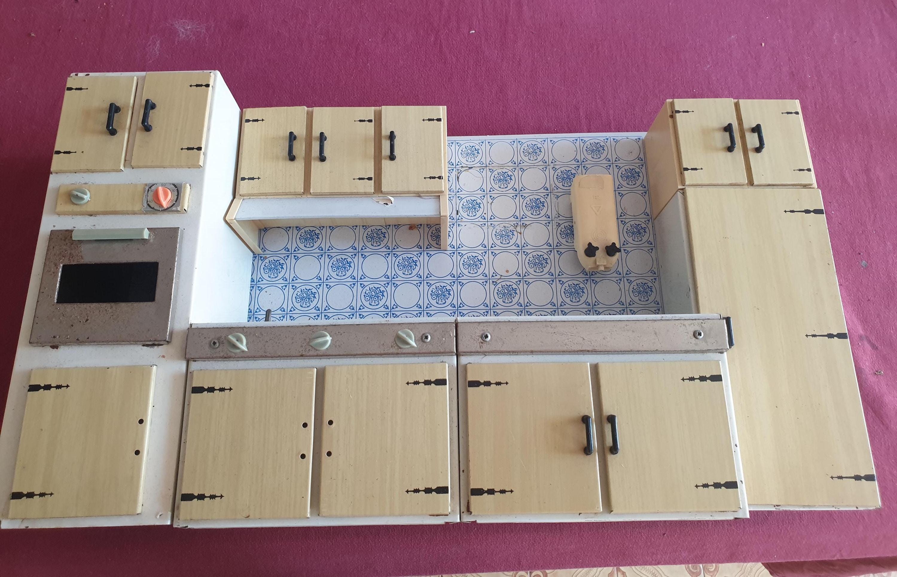 Jouet Ancien En Bois – Buffet De Cuisine Pour Poupée – France Années 1950