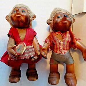 old figurine MECKI MICKI and MUCKI Steiff