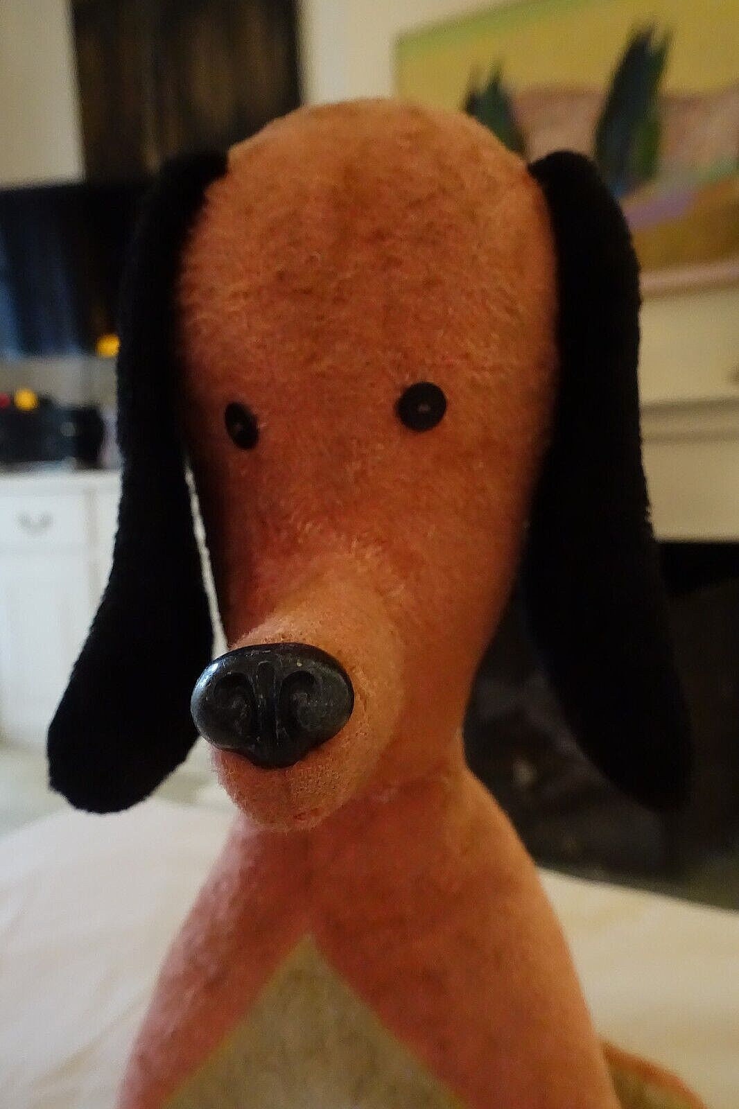 Ancienne Peluche Chien Des Années 1940/50 - Jouet Enfant Vintage, Neuf