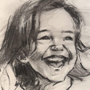 Handritat porträtt från foto – Kolpennskonst – Meningsfull familjegåva bild 3