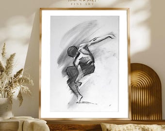 Large Portrait Digital Prints | Printable Wall Art | Figurative drawing for Interior Design