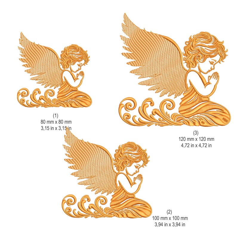 Religious Embroidery Pack: Angels and Cross With Wheat Stalks for ...