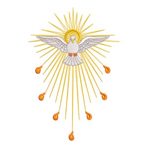 Holy Spirit Embroidery Design, 5 Sizes, for Embroidery Machine