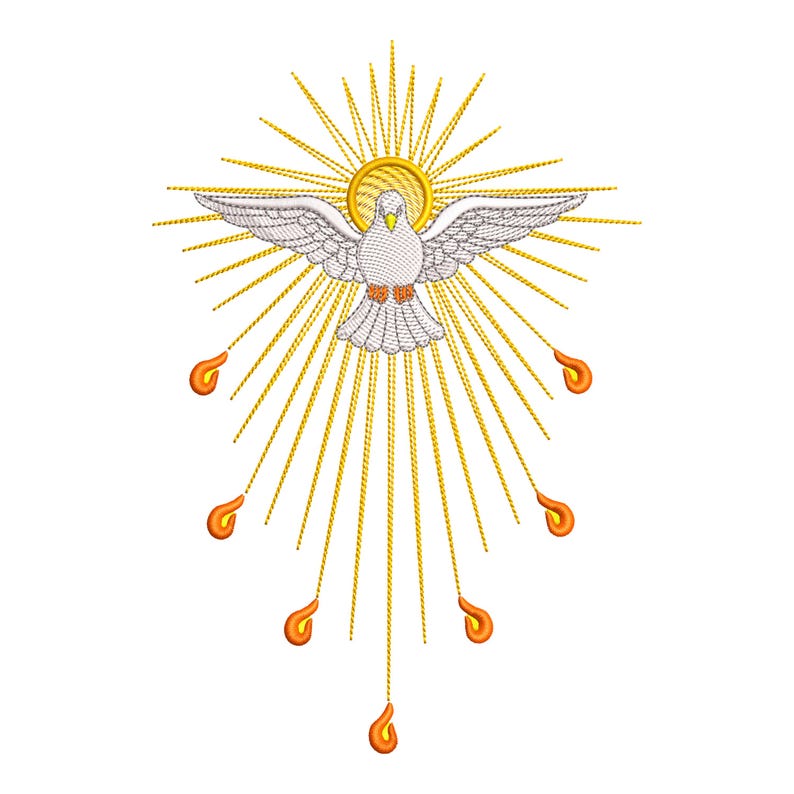 Holy Spirit Embroidery Design, 5 Sizes, for Embroidery Machine image 1