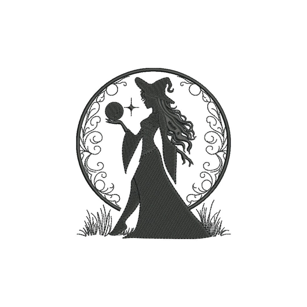 Witch Silhouette Embroidery Design for Machine Embroidery. 3 Sizes. - Etsy