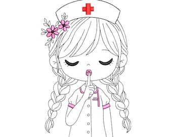 Nurse Machine Embroidery Design, 5 Sizes