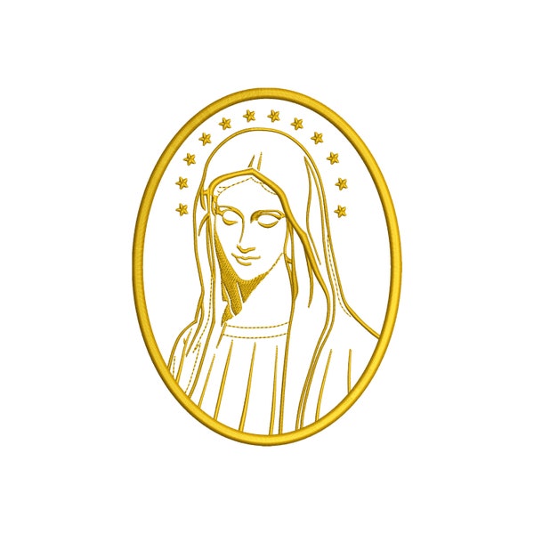 Embroidery design Virgin Mary, Mother Mary, Catholic Church, for embroidery machine