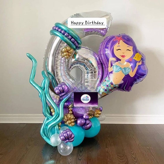 Meerjungfrau Geburtstagsdeko Set - Folienballons Für 5. Geburtstag Mädchen