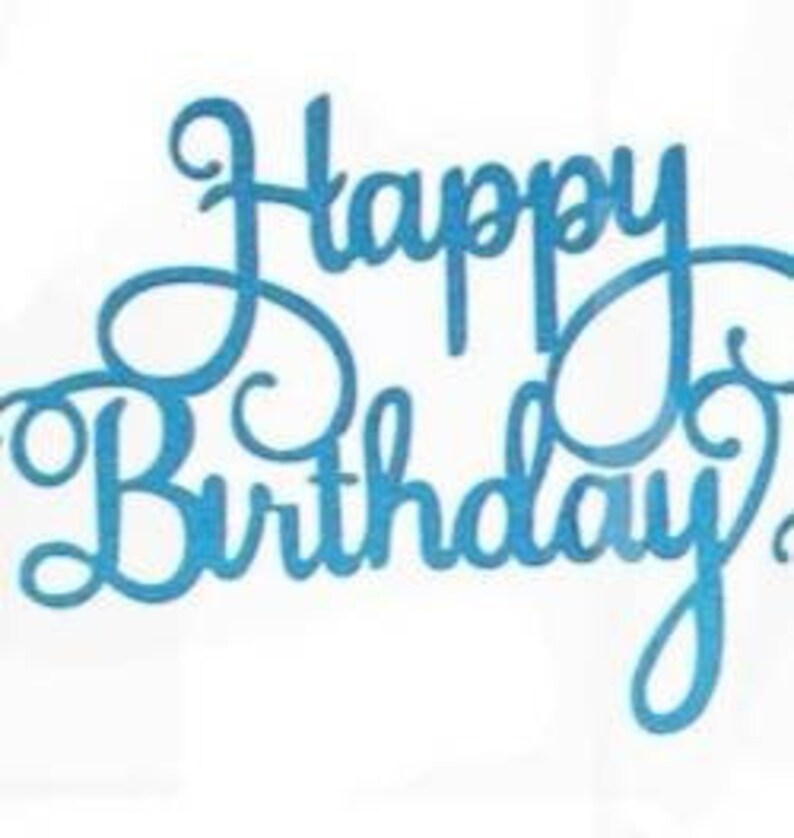 Happy Birthday Cake Toppers Elegant Script Calligraphy Etsy UK