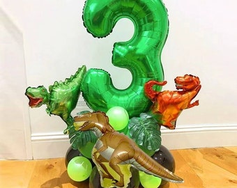 Jungle Party Balloons Mini Dinosaur Balloon Safari Palm Leaf Birthday Party Décorations Enfants 21pcs / Set