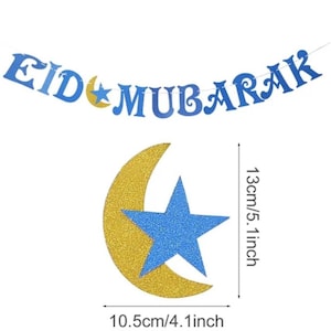 Eid Mubarak Banner Ramadan Hanging Bunting Garlands Islamic Party Decorations