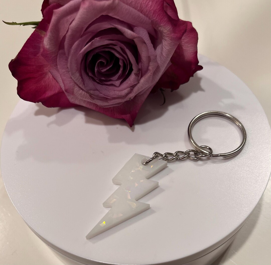 Handmade Epoxy Resin Lightning Bolt Keychain | Kawaii Bag Charm - Etsy
