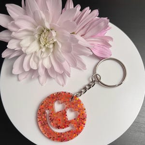 Heart Eyed Smiley Face Keychains