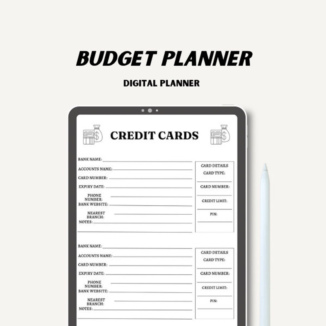 Digital Budget.pdf Digital Budget Planner - Etsy