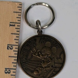 Vintage Disney Mickey Mouse Bronze Keychain Key Ring Taiwan image 5