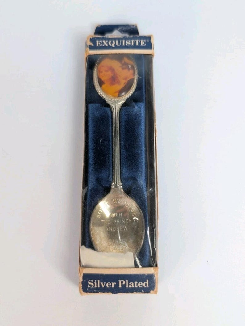 Ferfle Spoon Vintage Royal Wedding Prince Andrew Fergie Britain Silver Plated ...