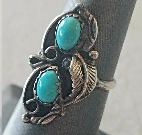 Women's Vintage Sterling Silver Native Style Two … - image 3