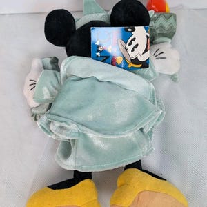 Vtg NYC World Of Disney Minnie Mouse Statue of Liberty Beanbag Plush 12" NEW image 3