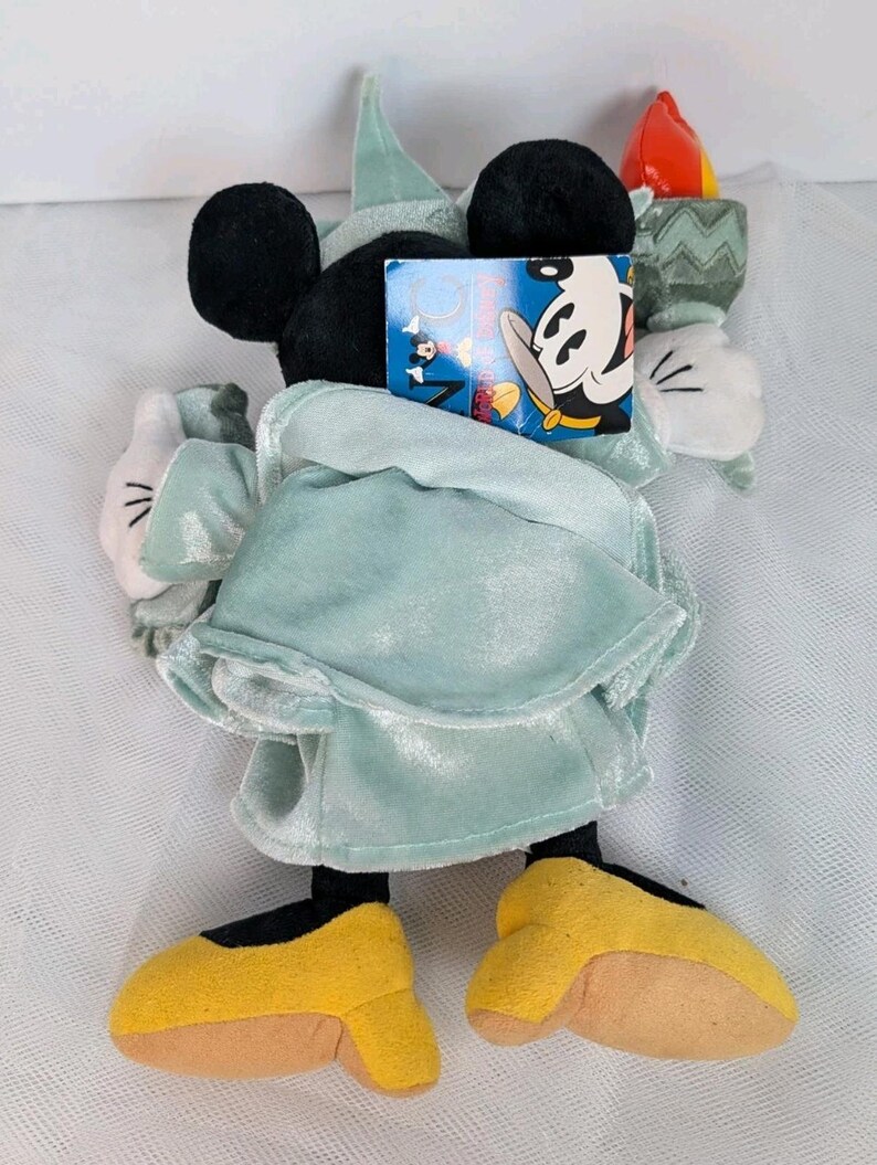Vtg NYC World Of Disney Minnie Mouse Statue of Liberty Beanbag Plush 12" NEW image 3