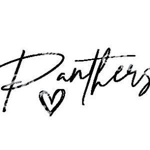 Panthers Script Heart Design SVG PNG