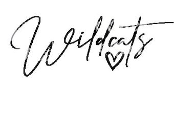 Wildcats Script Heart Design PNG SVG