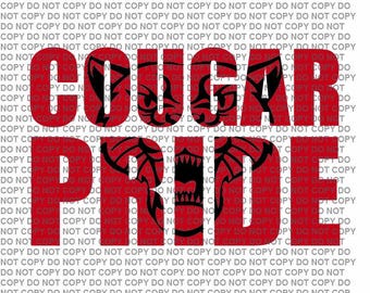 Fierté du couguar | SVG | png | PDF | Eps | DXF | Bravo Svg | Le jour du match Svg | Svg couguar | Fichiers de découpe Cricut | Cougar Fierté Png l Cougar Svg