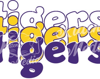 Tigers Bubble Text Design SVG PNG PDF