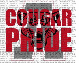 Logo Fierté Cougar A | SVG | png | PDF | Eps | DXF | Bravo Svg | Le jour du match Svg | Svg couguar | Cougar Fierté Png l Cougar Svg