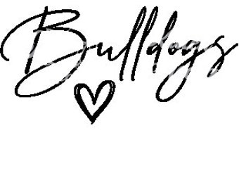 Bulldogs Script Heart Design SVG PNG