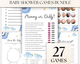Baby Shower Games, Rainbow Clouds Baby Shower, Baby Shower Bundle, Printable Baby Shower Games, Baby Girl Baby Boy, Candy match Games, BS23