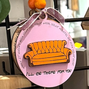 Ich werde für Dich da sein Ornament SVG Schnitt und Gravur Datei // Freunde inspiriert Couch für das Laserschneiden