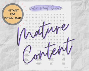 Vagina Vulva Word Search Puzzle | Adult NSFW Puzzle | Instant Download | Party Games | Dirty Word Search