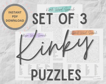 Kink BDSM Impact Rope Word Search Puzzle | Sexy Date Night Games | BDSM Sex Game | Games for Adults Dom Sub Rope Bunny Activity Pack Kit