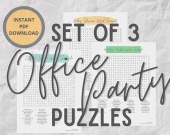 Office Puzzles | Staff Morale Activities | Office Baby Shower | Instant Download Printable Corporate Activities | Office Holiday Party Games