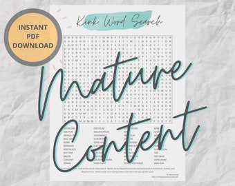 Kink BDSM Word Search Puzzle | Munch Party Game | Date Night Games | BDSM Sexy Game | Game Night Activity | D/s Gifts