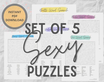 Sexy Puzzles | Adult Word Search | Date Night | Bachelorette Party | Dirty Instant Download Activities | Boob Butt Penis Sex Vulva Games