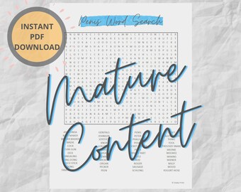 Penis Word Search Puzzle | Adult NSFW Printable | Instant Download | Bachelorette Party Games | Dirty Word Search