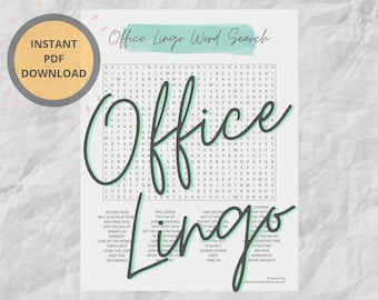 Office Lingo Word Search Puzzle | Printable Games | Instant Download | Hard Word Search Puzzle | Corporate Party | Office Party| Millennial