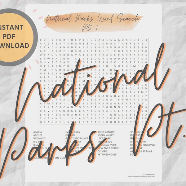 National Parks Wordsearch Etsy national-parks-wordsearch-etsy