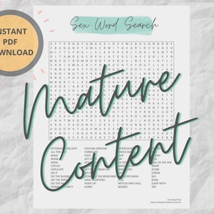 Sex Word Search Puzzle | Printable Party Games | Instant Download | Challenging Pen and Paper Game | Dirty Word Game | Naughty Party Game