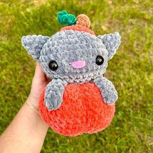 Kitty in a Pumpkin Crochet Pattern (PDF Pattern Only) Halloween Crochet | Cat Pumpkin | Pumpkin Cat Crochet Pattern |