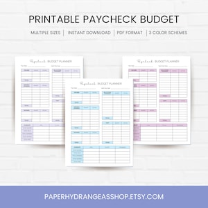 Digital Paycheck Budget Planner: Printable Paycheck Budget Template for Binder, Budget Tracker Template, Letter size, A4, A5