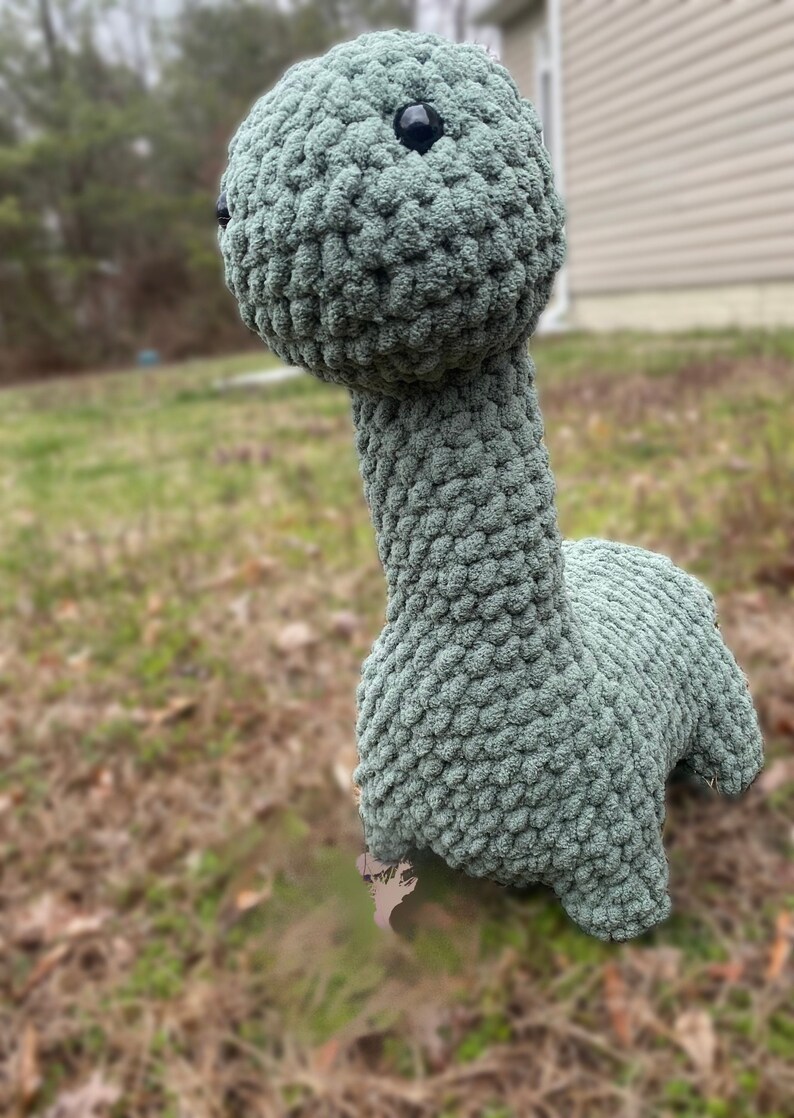 Handmade Crochet Blue Dinosaur Toy main image 1