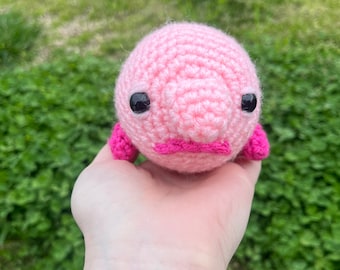Crochet Blobfish- blobfish plush- blobfish plushie- crochet blobfish plushie