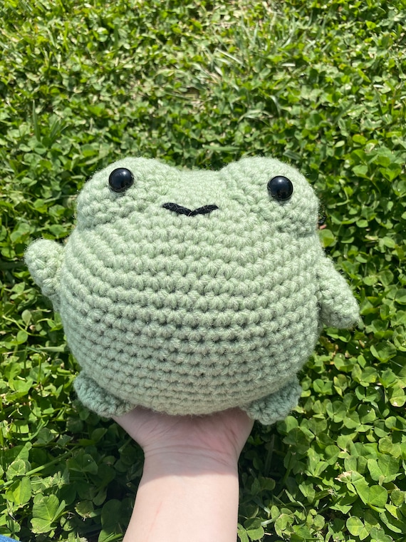 Large Crochet Frog Plush Large Frog Plushie Big Frog Stuffed Animal  Handmade Frog Plushie 