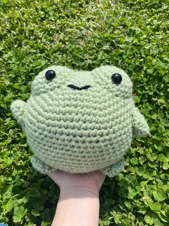 Large Crochet Frog Plush Large Frog Plushie Big Frog Stuffed Animal  Handmade Frog Plushie 