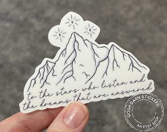 ACOTAR Fan Sticker Velaris ACOTAR Mountains with Quote Sticker Gift For Book Lover Sticker for kindle sticker