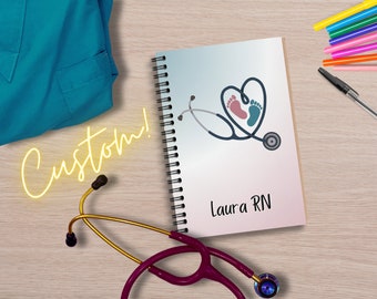 Custom Nurse Notebook, Personalized Nursing Gift, Nursing School Graduation Gifts, Registered Nurse, Custom Grad Gifts For Her, RN Christmas