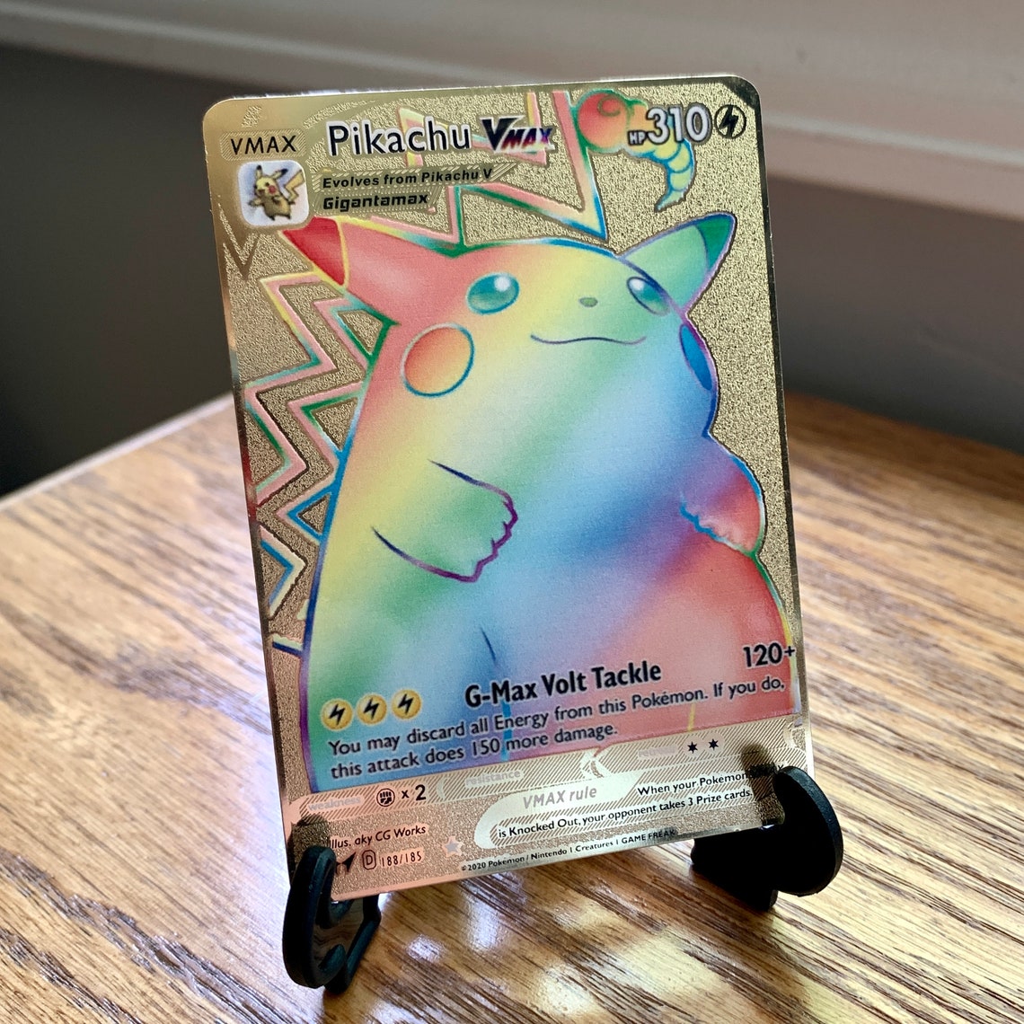 Pokemon Vivid Voltage Pikachu VMAX Rainbow Rare 188 Gold | Etsy